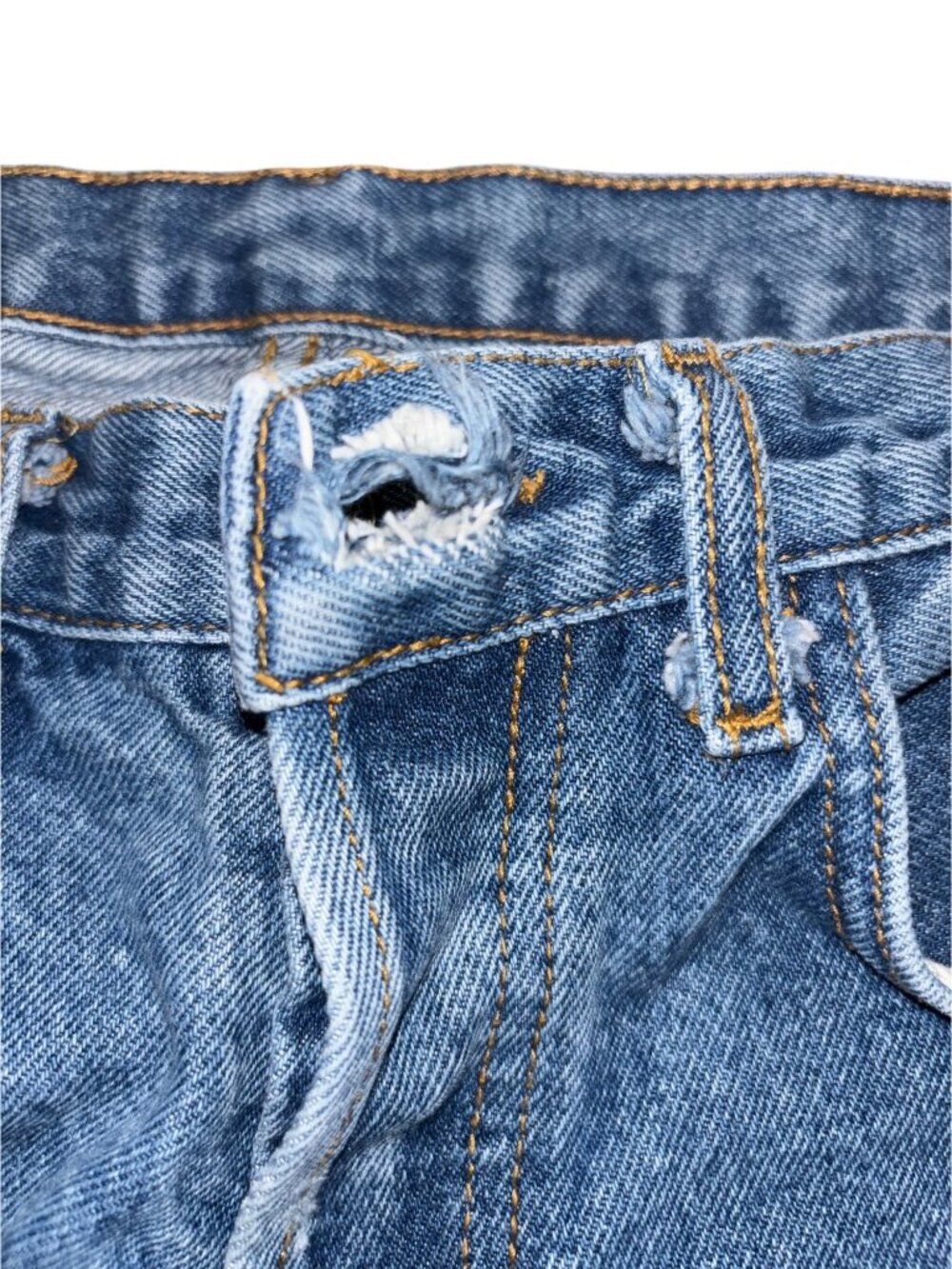 John Galt Button Fly Raw Hem 28" Waist Distressed Button Hole - Picture 5 of 6